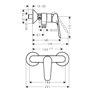 Смеситель для душа Hansgrohe Logis E 71610000 хром